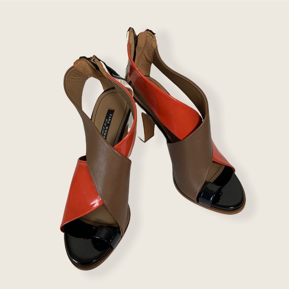 Leather ZARA Zip Heel Size 38